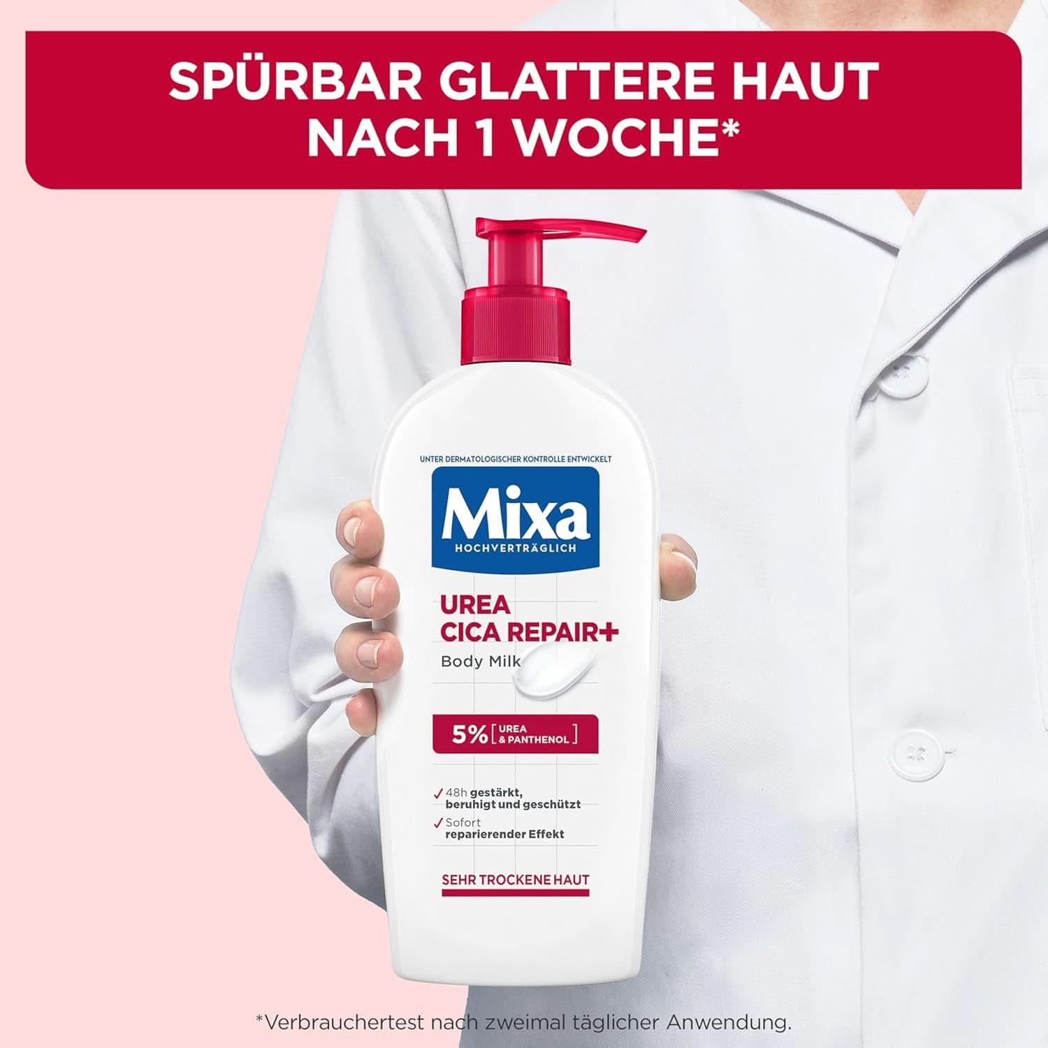 Mixa Urea Cica tělové mléko XXL, S ureou a regeneračním panthenolem, Zklidňující a ochranné tělové mléko, Pro suchou pokožku, 400 ml Sprcha a koupel Naty Shop