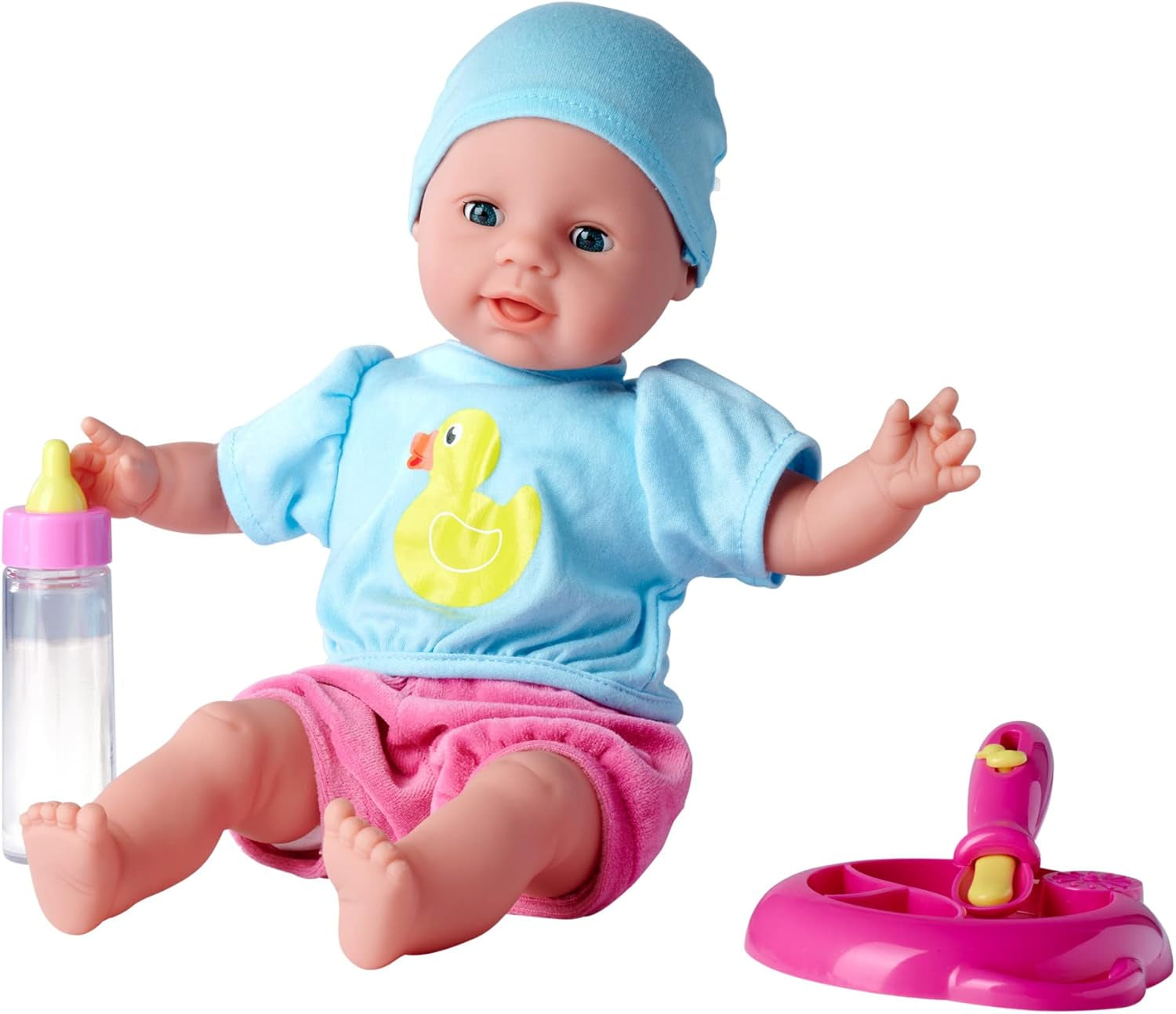 Simba 105010964 - Laura Hungry panenka měkké tělo s figurínou, kouzelnou lžičkou, lahvičkou s mizejícím obsahem a malým talířkem, 38cm, panenka od 2 let Naty Shop Dolls
