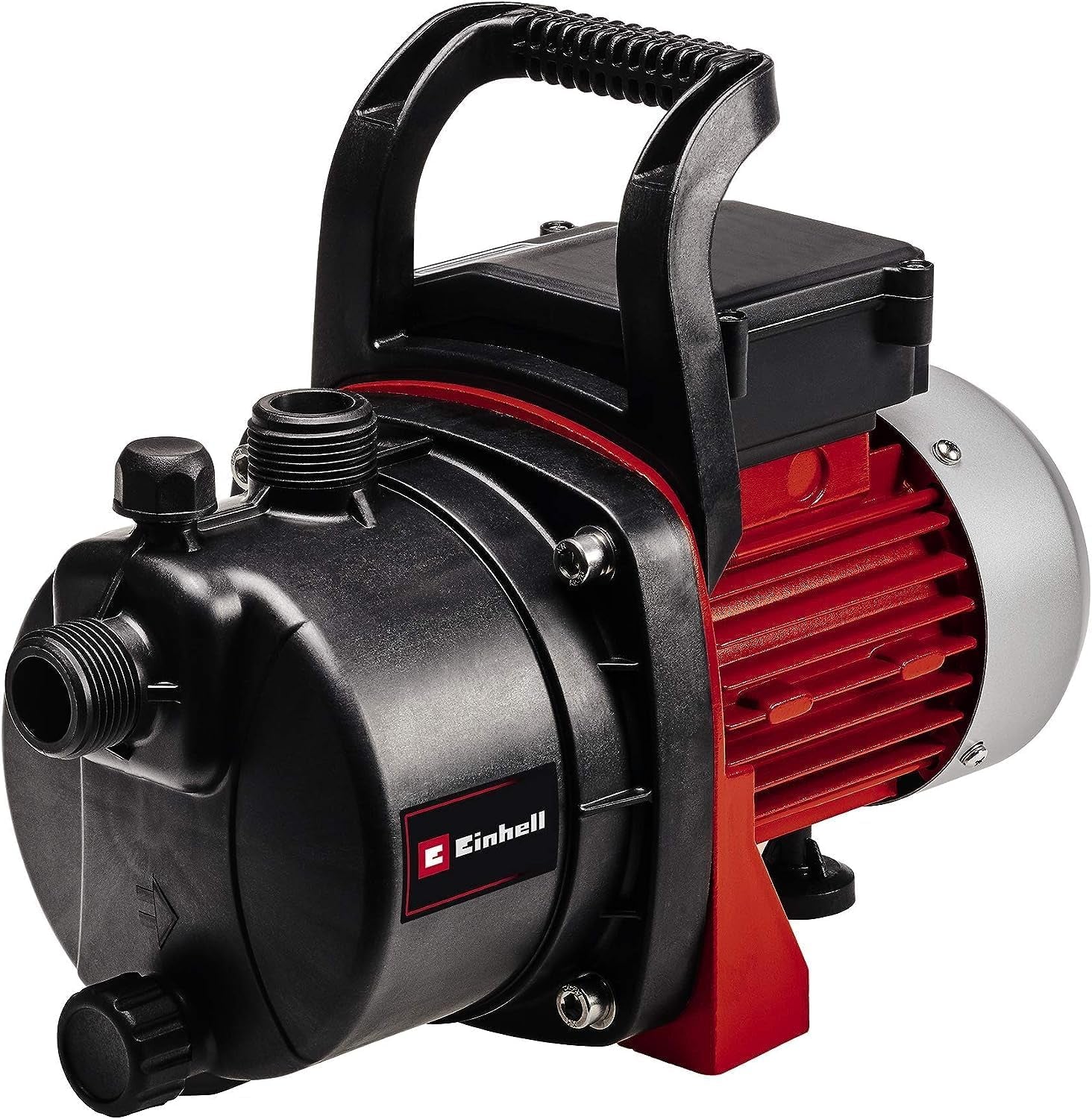 Sada zahradního čerpadla Einhell GC-GP 6538 Set/I (650 W, max. 3,6 bar, průtok 3800 l/h, šroub pro plnění/vypouštění vody, vč. 4 m sací hadice + 20 m zahradní hadice + stříkací pistole)
