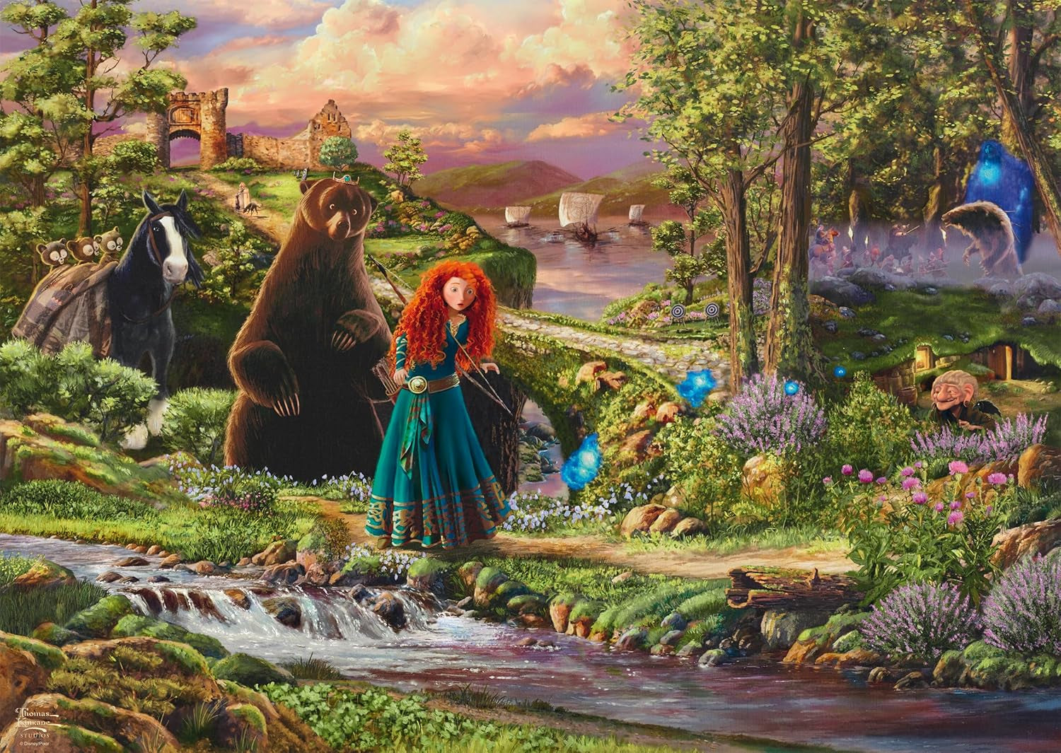 Schmidt Spiele 58039 Disney, Brave, Merida, Thomas Kinkade, skládačka 1000 dílků, vícebarevné Puzzle Naty Shop