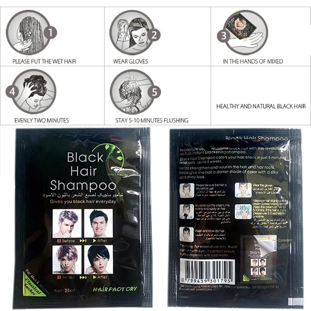 Okamžitá barva vlasů Šampon pro černé vlasy vydrží 30 dní Přírodní přísady Naty Shop Hair Dye