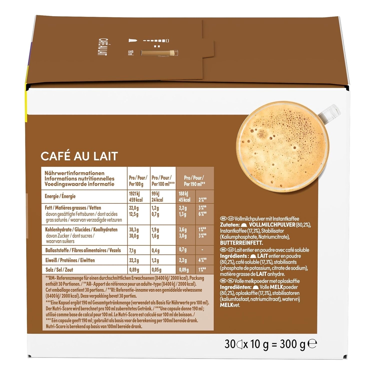 NESCAFÉ DOLCE GUSTO Café au Lait Kaffeekapseln 3er Vorratspack (3 x 30 kapslí)