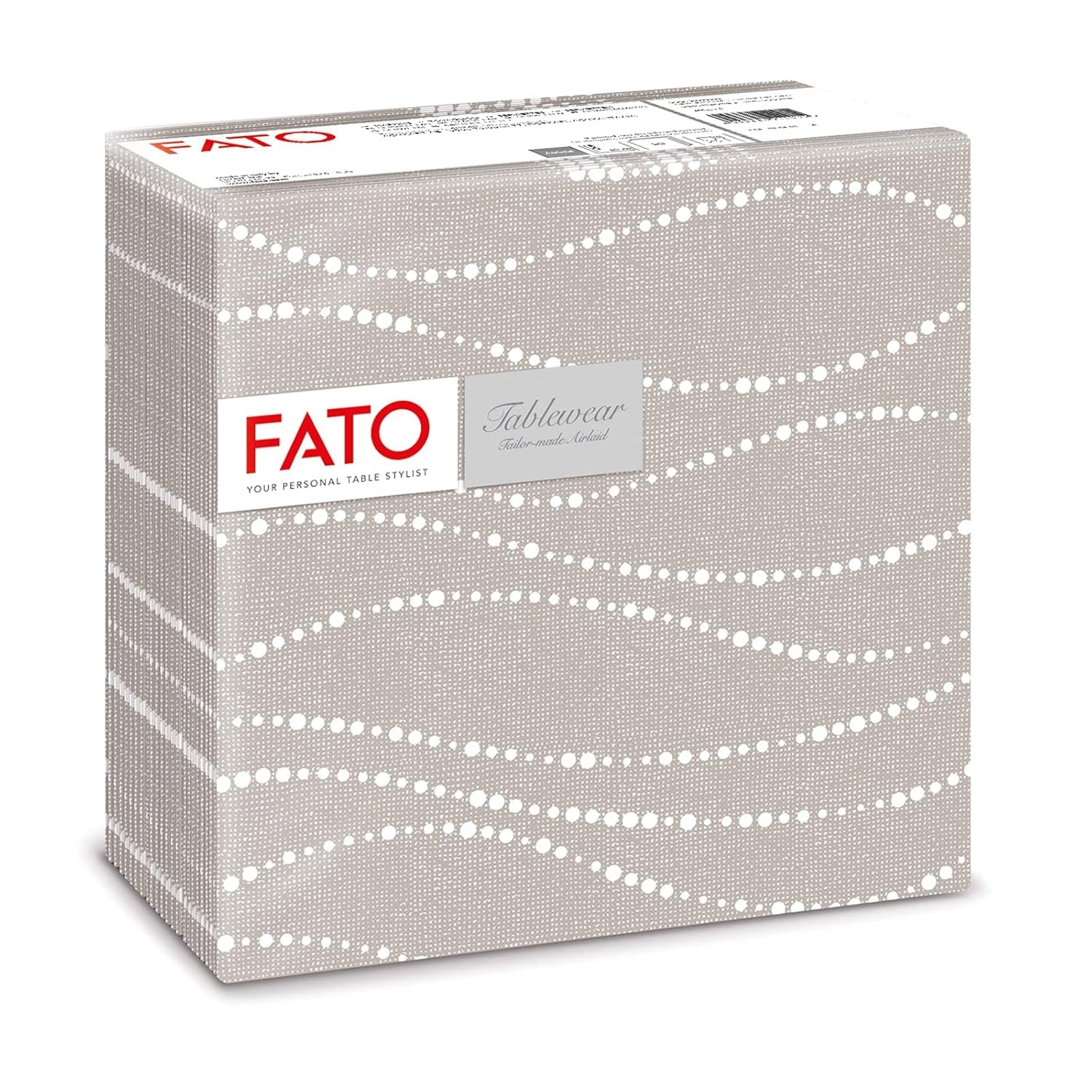 Fato - Suché papírové ubrousky, vzduchem kladené, textilní efekt, balení 50 ks ubrousků, 40X40 složené na 4 formáty, dekor Tropicana