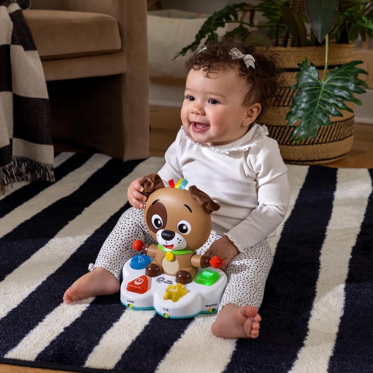 Hudební výuková hračka Baby Einstein, Drum & Learn Dean – multisenzorická hračka pro miminko, 2 herní režimy, barvy, tvary a nástroje, 50+ zvuků, od 6 měsíců Hračky pro miminka Naty Shop