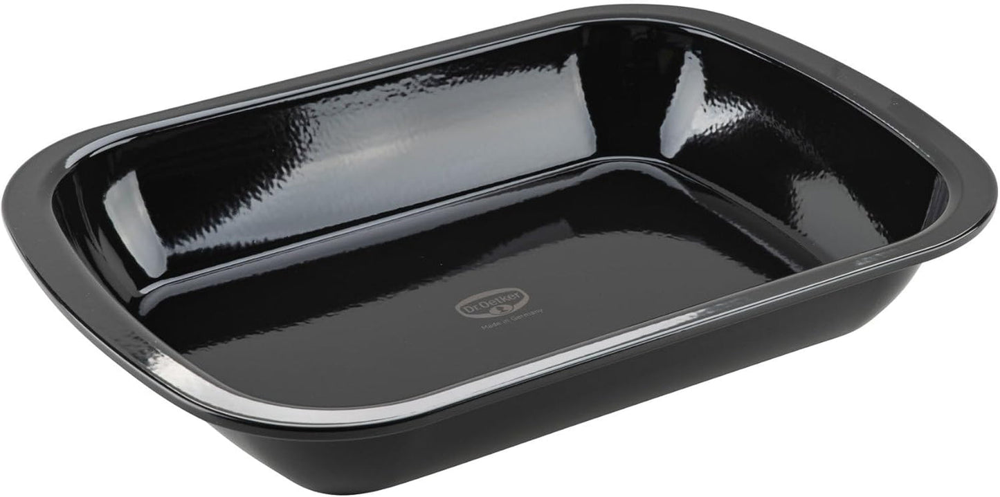 Dr. Oetker Back-Idee Kreativ Dessert- Und Auflaufform Aus Emaille, 39,5 X 28 X 6,5 Cm – Hitzebeständig Bis 400°C, Schnittfest, Kratzfest, Induktionsgeeignet, Schwarz Formy a plechy na pečení Naty Shop Cm 39 X 28
