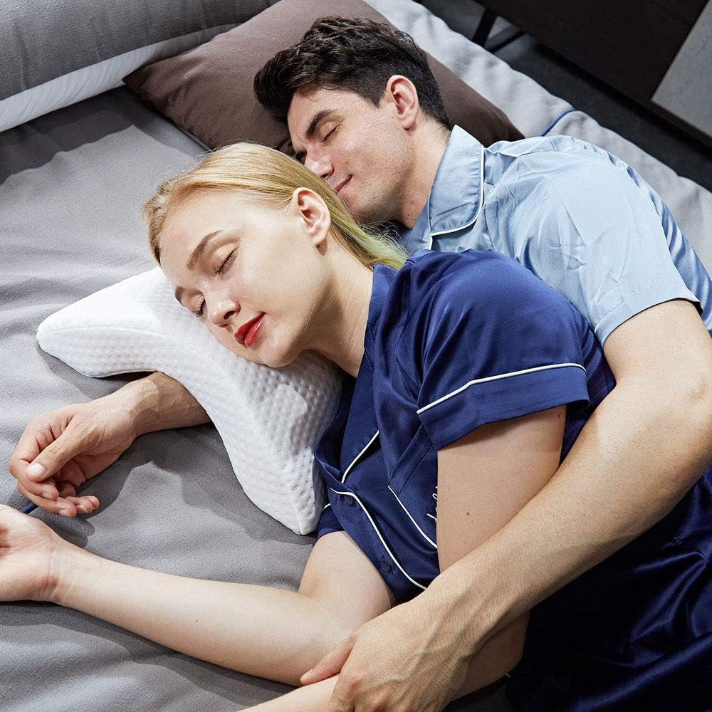 Polštář na spaní na straně pro pár Relaxační paže Zakřivený polštář z paměťové pěny Polštář na krk ve tvaru U Cestovní polštář Hedvábný ledový polštář s nulovým tlakem Hedvábný polštář Pomalý návrat pro páry Ortopedické polštáře na děložní hrdlo Naty Shop