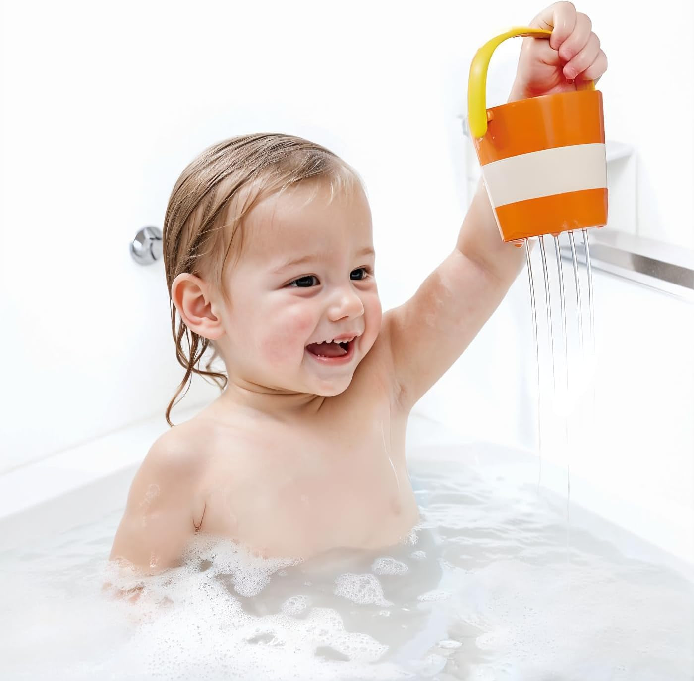Hape Barevná sada kbelíků | Třídílná hračka do vany s vodním kolem pro batolata, vícebarevná Jucarii Bebe Naty Shop