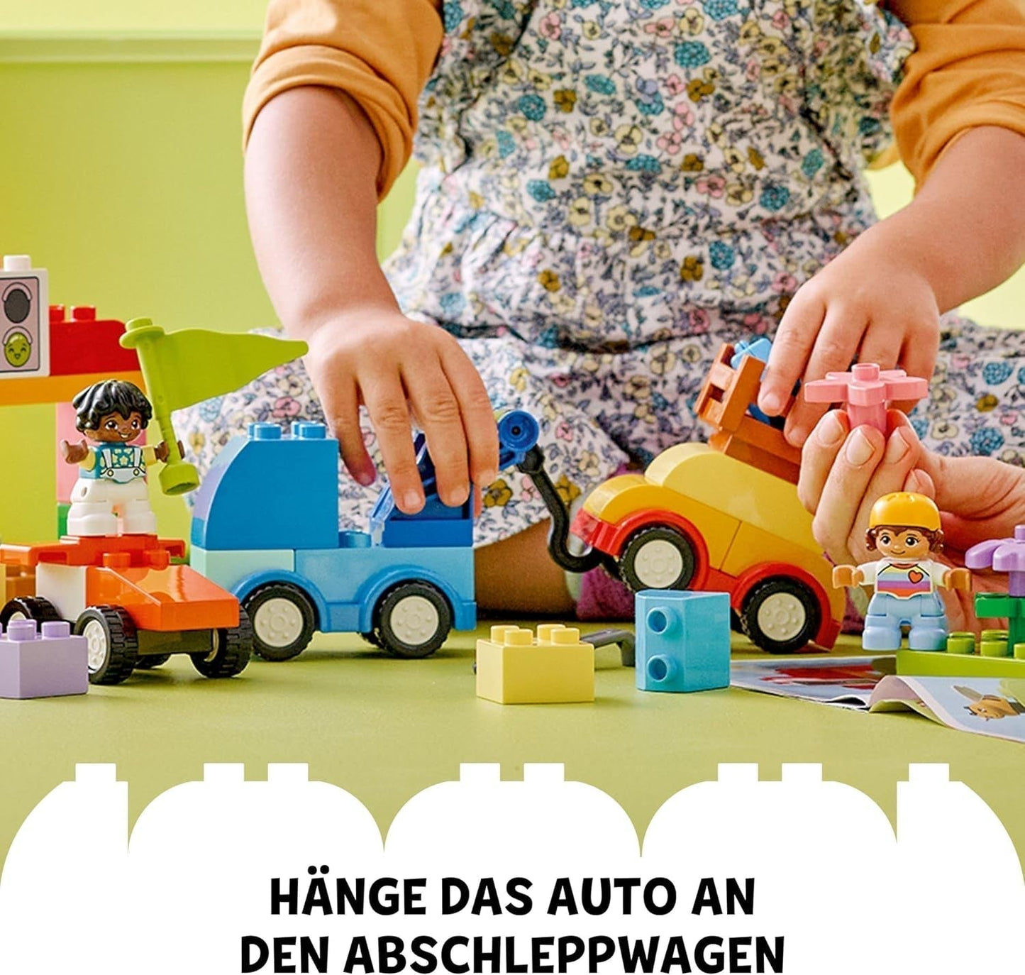 LEGO DUPLO Classic Stavebnice Auta a náklaďáky, Hrací sada s vozidly pro děti od 1,5 roku, Kreativní výuková hračka, Auto a závodní sada 10439 Stavebnic Besuche den LEGO-Store