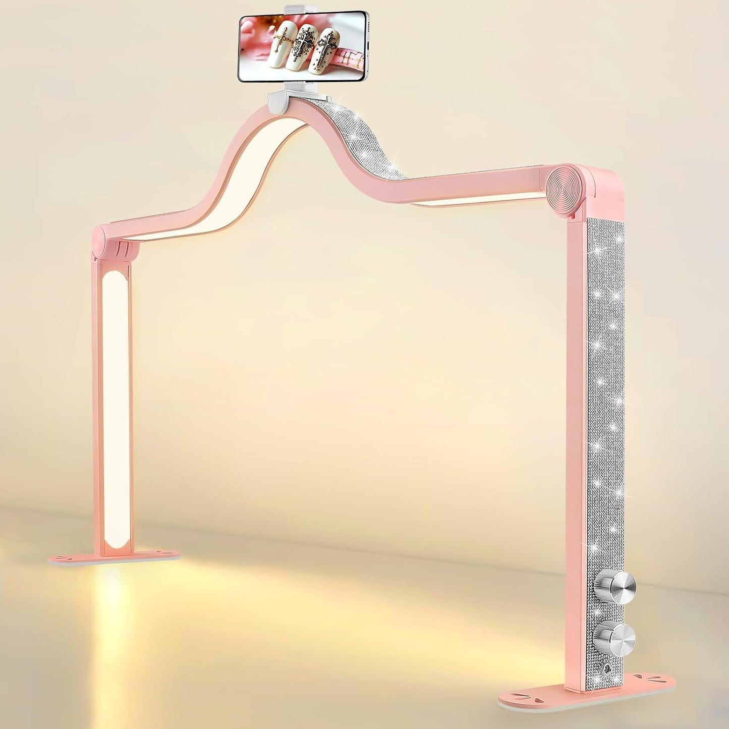 Kalolary Lampadaire, Lash Lumière Pour Extensions De Cils Regglable À 360°, 3000K-6000K Demi-Lune Lamp, Lamp De Beauté (Půlměsíční lampa)