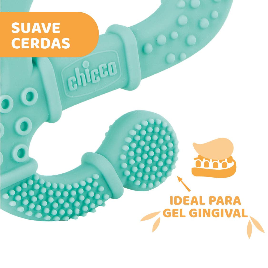 Chicco Soft&Clean kousací kroužek ještěrka, modrá, 2M+