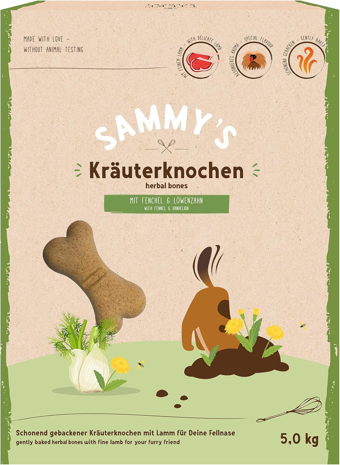 Sammyho müsli mince | Křupavé pečené svačiny pro psy | 5 obilných müsli mincí pro vašeho velkého chlupatého přítele (30 kg+) | 1 kg