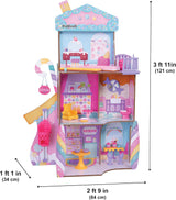 Dřevěný domeček pro panenky Kidkraft Candy Castle s nábytkem a doplňky, domeček pro lamu jednorožce, zvedák na zmrzlinový dort a gumové křeslo pro panenky, hračka pro 3 roky, 20242 domečky pro panenky Naty Shop