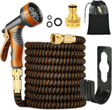 30 m/100 stop zelená flexibilní zahradní hadice s rozprašovací tryskou a 3/4" a 1/2" mosaznými konektory 10 funkcí 3násobně prodloužitelná bez zalomení prodlužovací vodní hadice pro zahradní terasové auto