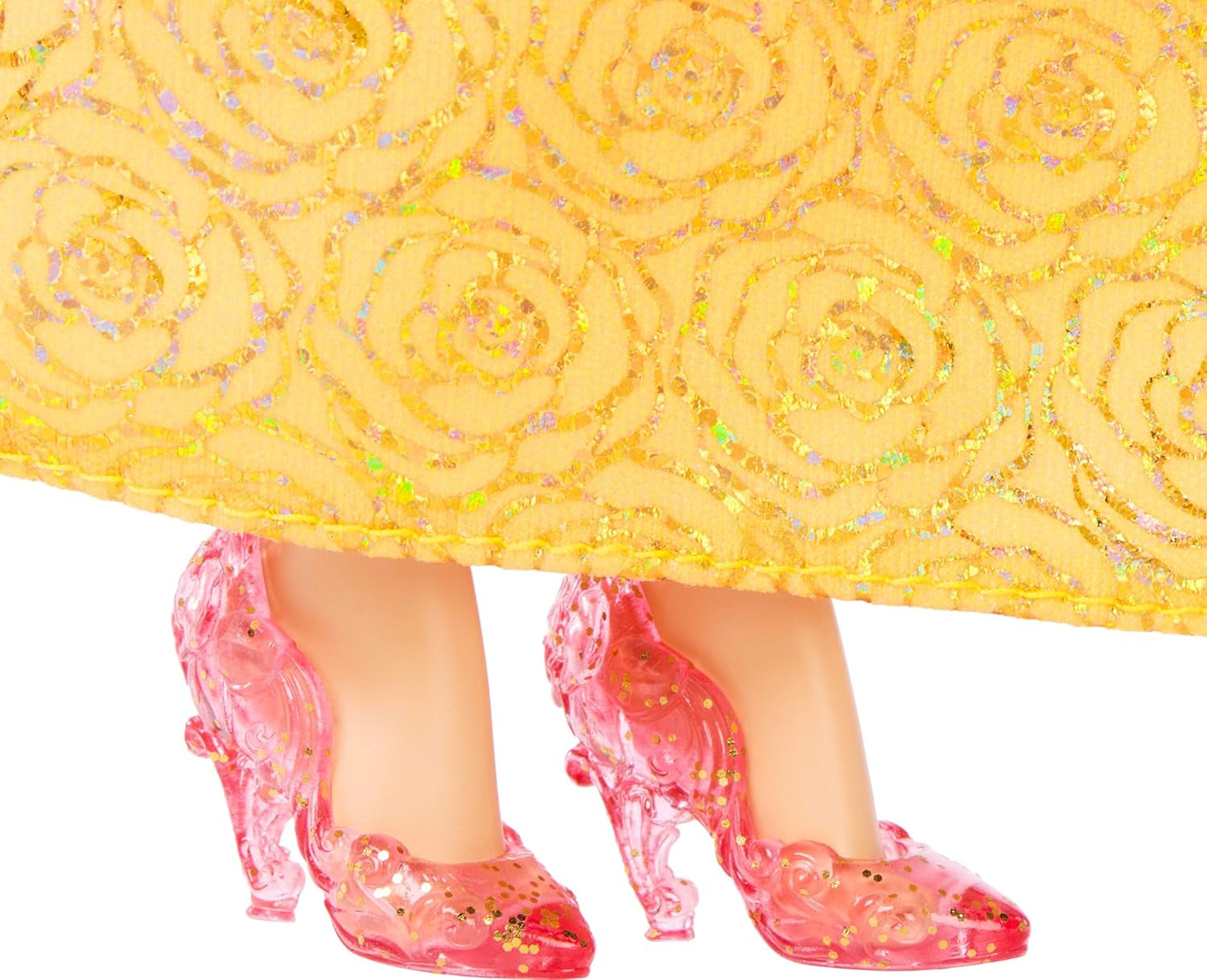 Mattel Disney Princess Toy Kloubová panenka Belle Fashion se třpytivým oblečením a doplňky Dárek pro děti inspirovaný filmem Disney HLW11