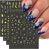 8 listů zlata Moon and Stars Nálepky na nehty Angel Wings Tan Gold Nálepky na nehty Hvězdy Fólie na nehty Samolepicí nálepky na nehty Příslušenství k nehtovému designu Nálepky na nehty