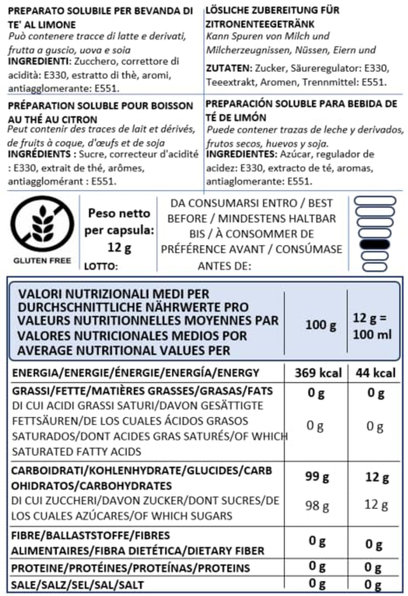 Caffè Vulcanus - 60 kapslí čajová směs, příchuť: anglický čaj, broskvový čaj, citronový čaj a bobulový čaj - kapsle kompatibilní s Nescafe Dolce Gusto