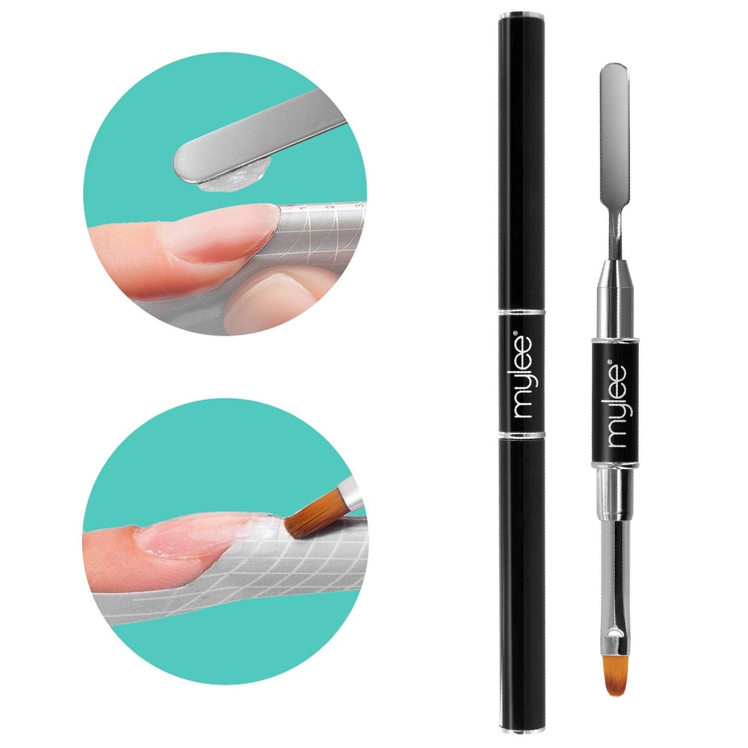 Mylee Magic Extender Gel Tool Mit Zwei Enden – 2v1 Pinsel & Spachtel Für UV/LED Nagelkunst, Nagelspitzen & Für Extensions