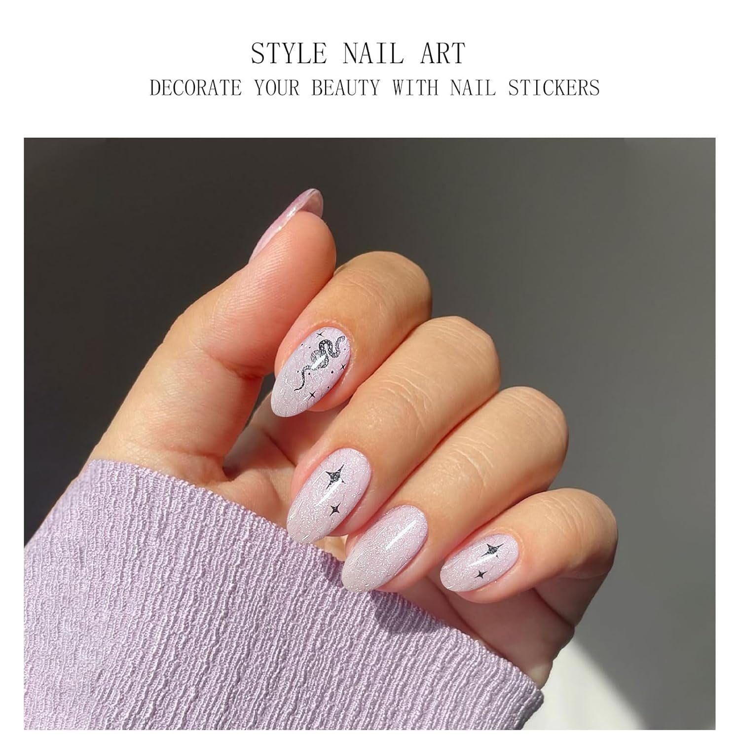 JMEOWIO Nagelfolie UV Härtend Schlange Stern UV gelové proužky na nehty Nálepka na nehty Nagelaufkleber Nail Art Dekoration Nageldesign Zubehör