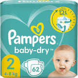 Plenky Pampers Baby-Dry, velikost 8, 43 plen, od 19 kg, balení Jumbo+
