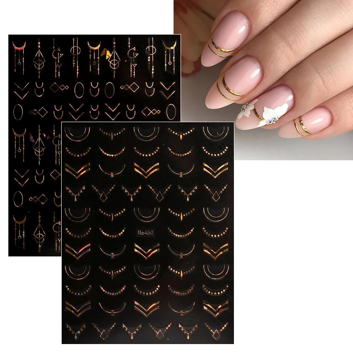 JMEOWIO Nálepka na nehty Frühling Blume 12 Blatt Nálepka na nehty Selbtklebend Nagelaufkleber Sommer Blumen Zlatá dekorace Nageldesign Zubehör