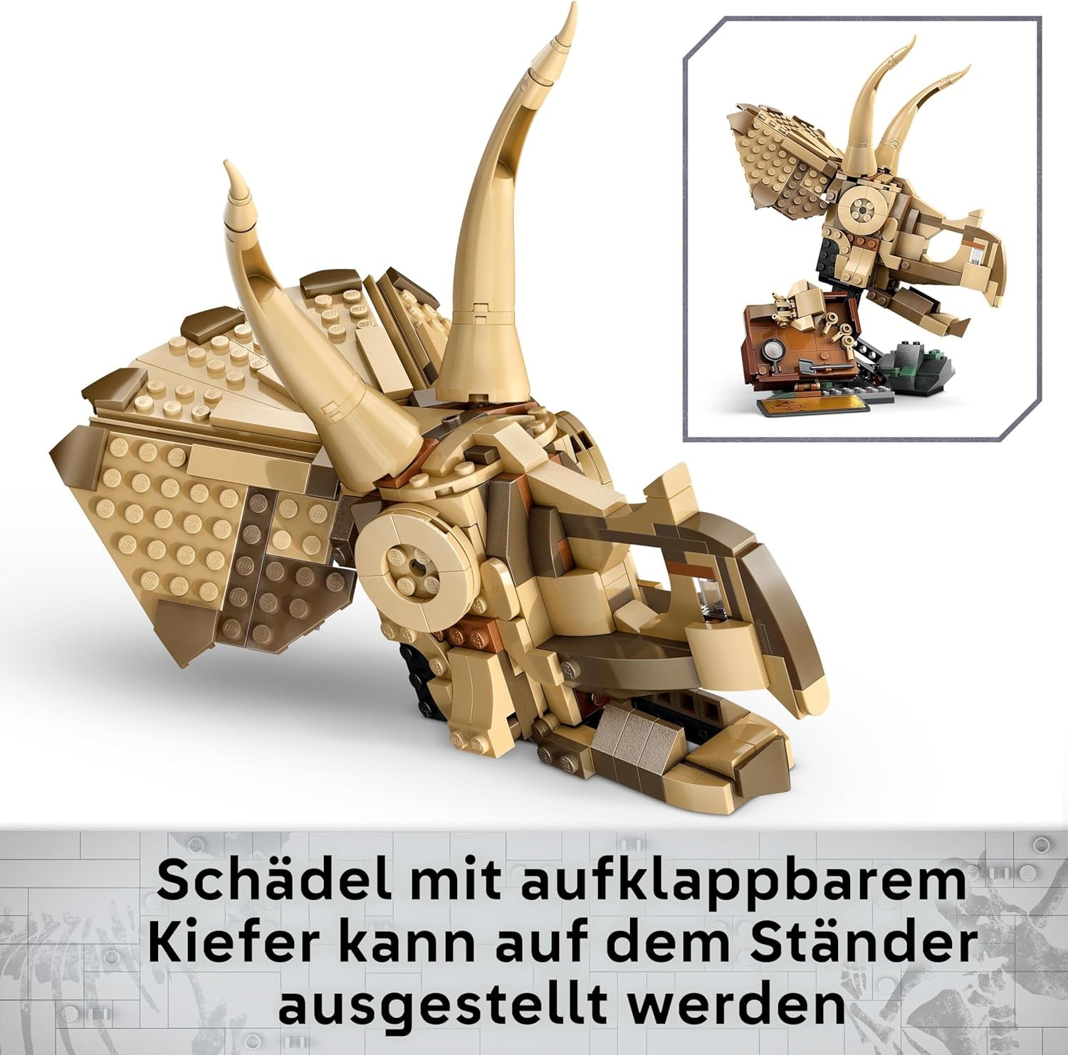 LEGO Jurassic World Dinosaur Fossils: Model lebky Triceratopse, hračka dinosaura pro kluky a dívky od 9 let, dárek pro děti a fanoušky Jurský svět 76969 Stavebnice Besuche den LEGO-Store