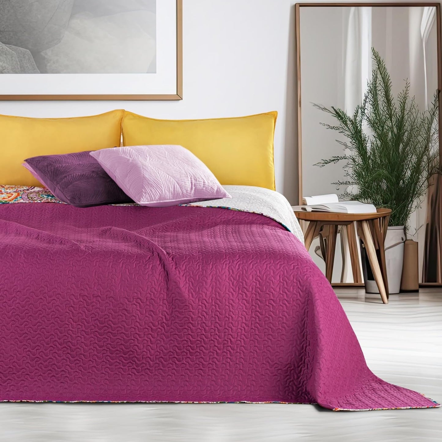 Decoking 12222 Přehoz na postel 200X220 Cm Růžová Fialová Bílá Antracitová Přehoz na postel Dvě strany Barevná Růžová Bílá Fialová Prošívání Bibi Postele a přikrývky Besuche den DecoKing-Store