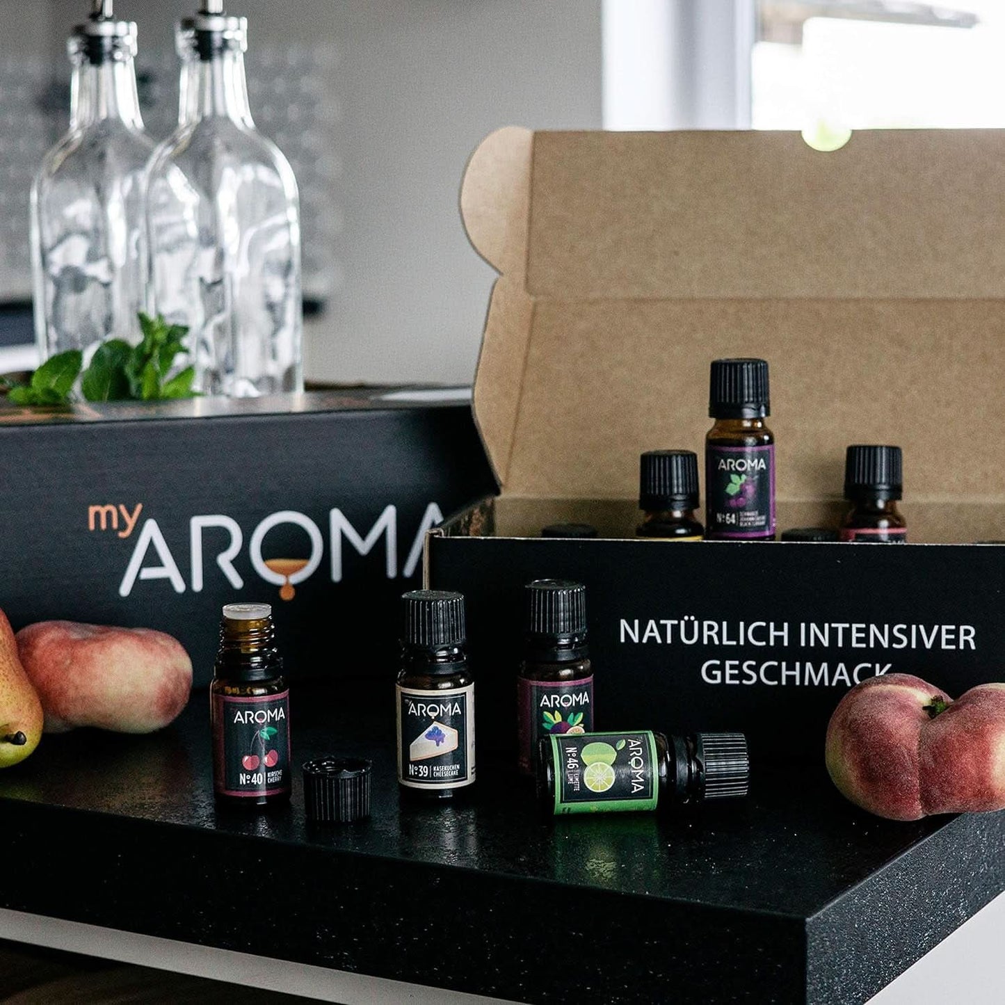 Myarom | Sada: Forest & Meadow - Čistá přírodní příchuť s příchutí ovoce a příchutí ovoce (5 x 10 ml) | Sladidla Naty Shop bez cukru a neslazená
