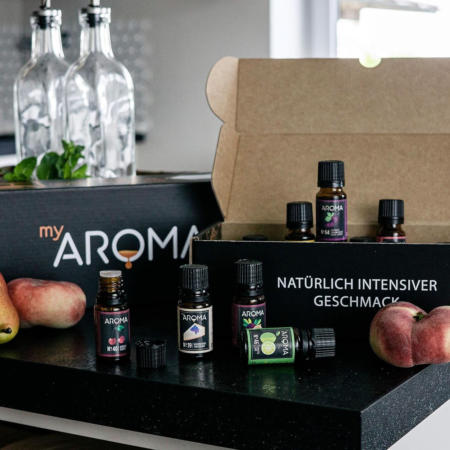 Myarom | Sada: Forest & Meadow - Čistá přírodní příchuť s příchutí ovoce a příchutí ovoce (5 x 10 ml) | Sladidla Naty Shop bez cukru a neslazená