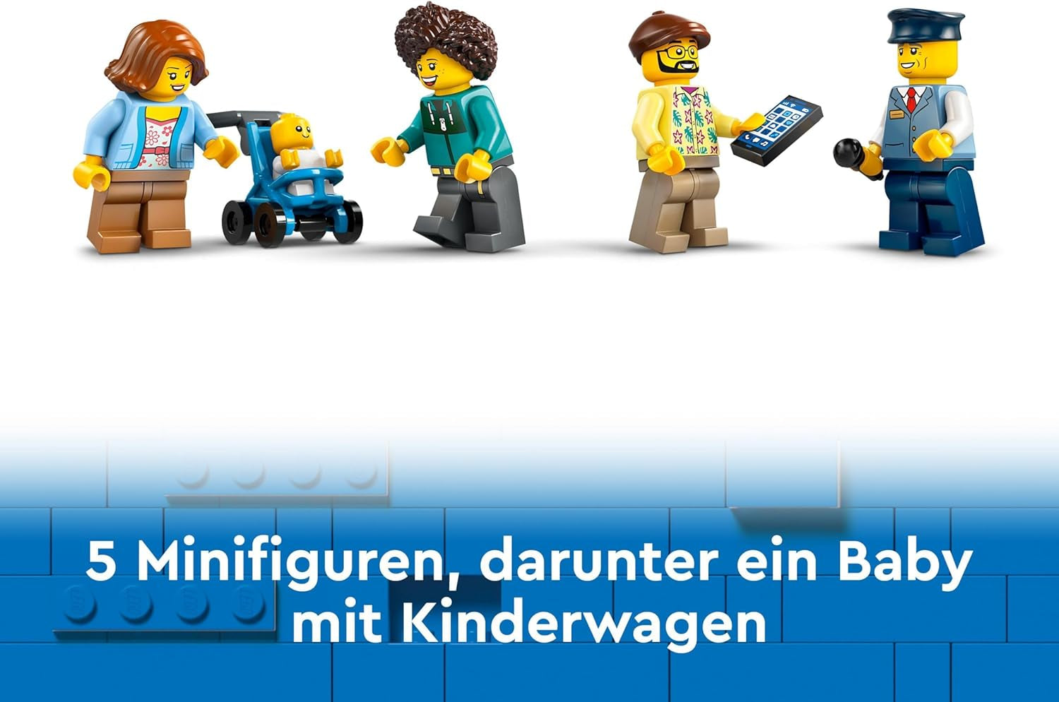 LEGO City dvoupatrový autobus, dvoupatrový autobus na hraní, sada vozidel pro dívky a chlapce od 7 let, obsahuje 5 figurek včetně miminka v kočárku 60407 Stavebnice Besuche den LEGO-Store