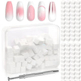 125 Nail Art Schwämme Und 4 Krallen Houba na nehty Metallgreifer Für Ombre Und Gradient Nageldesign, Nagelkunst-Schwamm Pinsel, Maniküre Zubehör Für Nägel, Nail Art Schwämme Für Babyboomer Effekte DIY