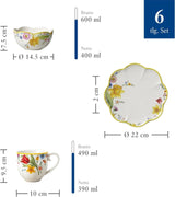 Villeroy & Boch - Snídaňová sada Spring Awakening pro 2, 6 kusů, Sada velikonočního nádobí, Snídaně, Velikonoce, Kávový servis, Jarní nádobí, Porcelán