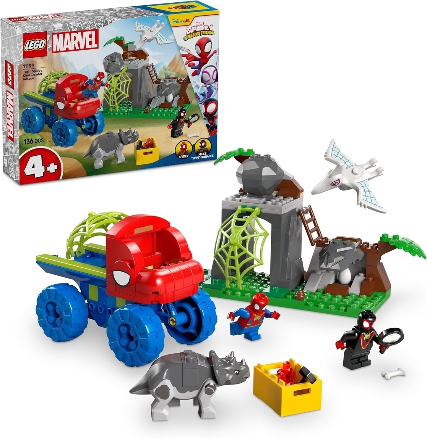 Tým LEGO Marvel Spidey na záchranné misi v Dino Trucku Sestavitelná dobrodružná sada autíček se superhrdinou pro děti 4+ Spidey a jeho super přátelé 11199 stavebnic Besuche den LEGO-Store Výchozí název