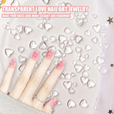 3D přívěšky na zdobení nehtů srdce, 320 Stück Niedliche Klar Acryl Herz Přívěsky na nehty, Flatback Heart Nagel Strasssteine ​​​​4Mm 6Mm 8Mm Harz Nagelkunst Dekorationen for Frauen Mädchen DIY Maniküre Zubehör (4Mm)6Mm 8