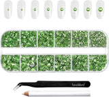 Beadsland 2500 ks Glas Nailart Strasssteine ​​​​Kristall Flatback Edelsteine ​​Runde, ​​Für Handwerk Gemischt 8 Größen SS4 ~ SS30 Mit Picking Pinzette Und Stift (Kristall Weiss)