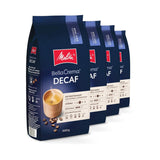 Melitta BellaCrema Kávová zrna bez kofeinu 4 x 1 kg Nemletá kávová zrna pro plně automatické kávovary Lehce pražená bez kofeinu Německá pečeně 3 síly