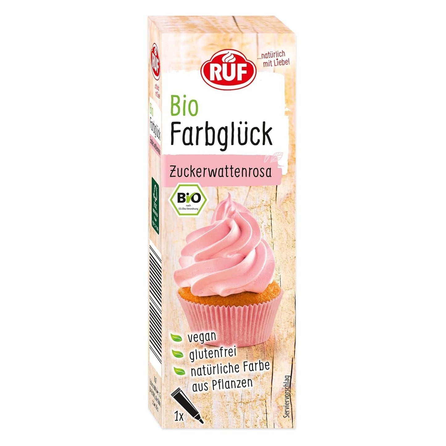 RUF bio potravinářské barvivo cukrová vata růžová s agávovým sirupem na barvení polevy a zdobení dortů, bezlepkové a veganské, 1 x 25g