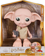 Spin Master 6067280 Kouzelnický svět Harry Potter Kouzelná interaktivní panenka Dobby Elf, 30+ zvuků a frází, 21,6 cm, dětská hračka, černá