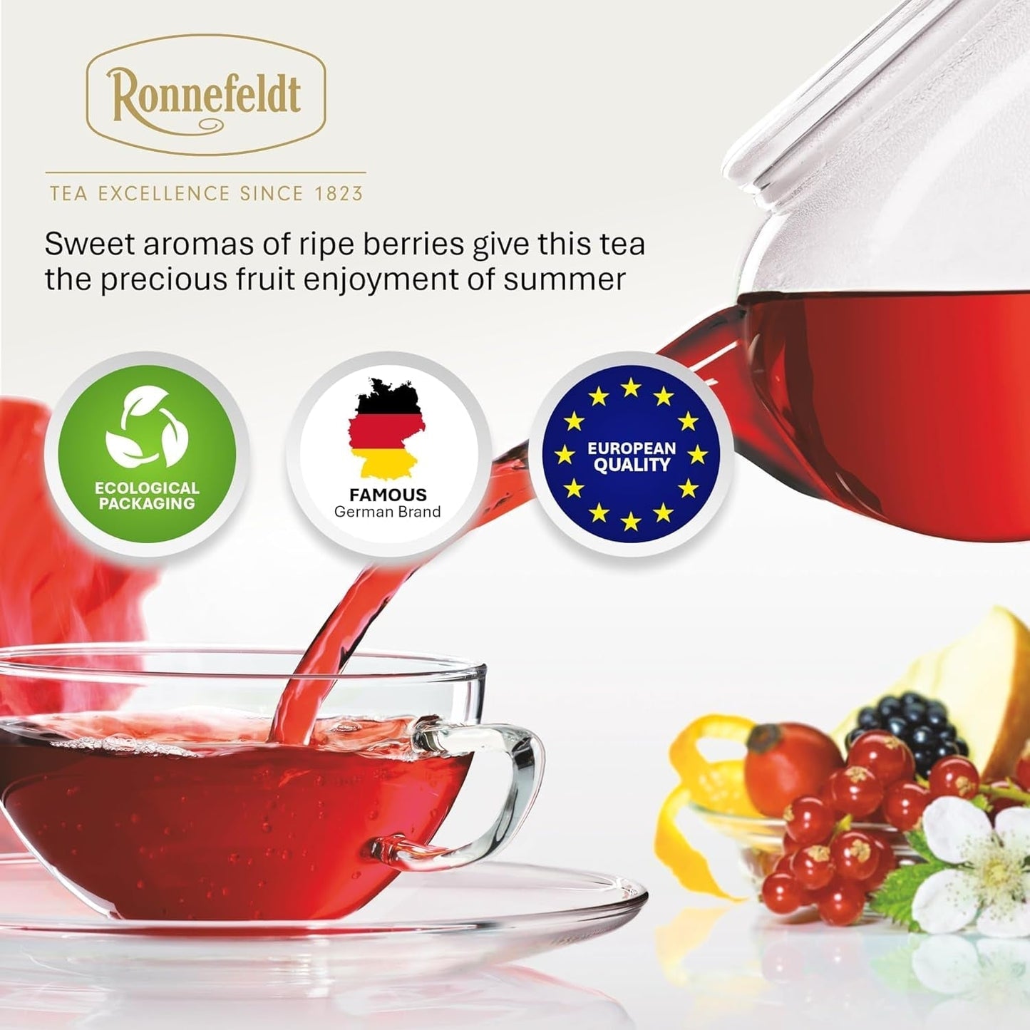 Teavelope "Red Berries" - ovocný čaj s příchutí jahod a malin, 25 čajových sáčků, 62,5 g