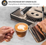 Krups Precision manuální espresso kávovar s portafiltrem a mlýnkem, baristický kávovar s intuitivním ovládacím panelem, nastavení předinfuze, espresso kávovar s parní tryskou, rychlý ohřev, XP801T10