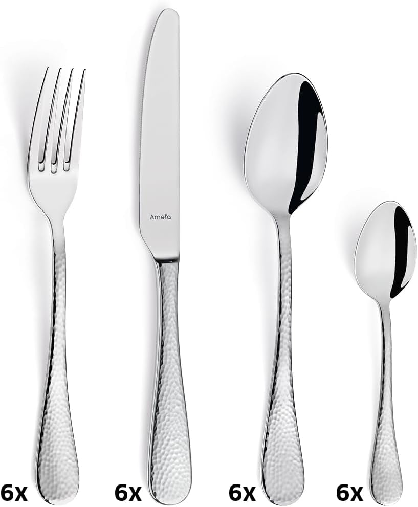 Sada příborů Amefa Sierra 6 osob | 24dílná nerezová ocel 18/10 Kitchen Naty Shop
