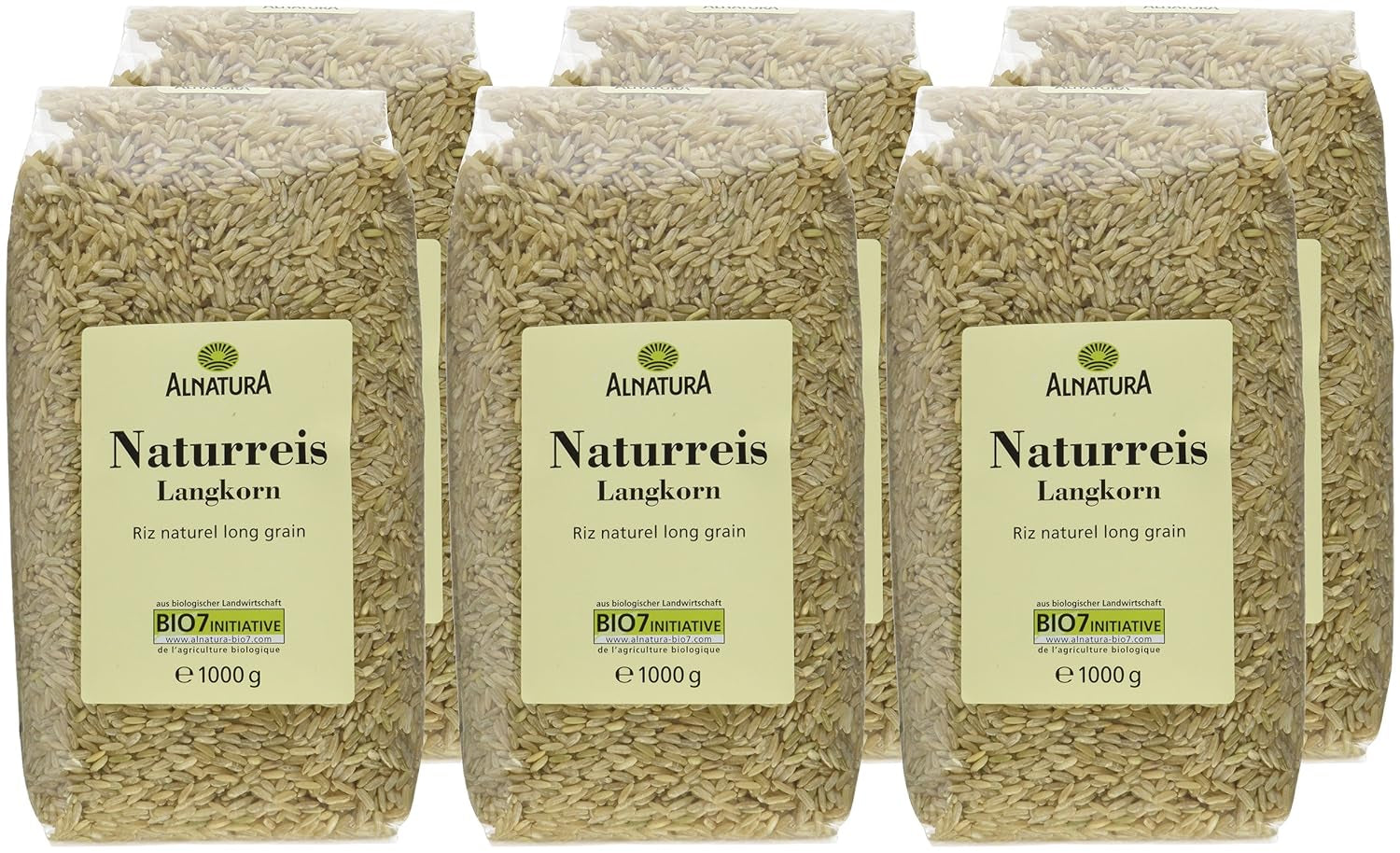 Bio dlouhozrnná hnědá rýže Balení po 6 kusech (6 x 1 kg)