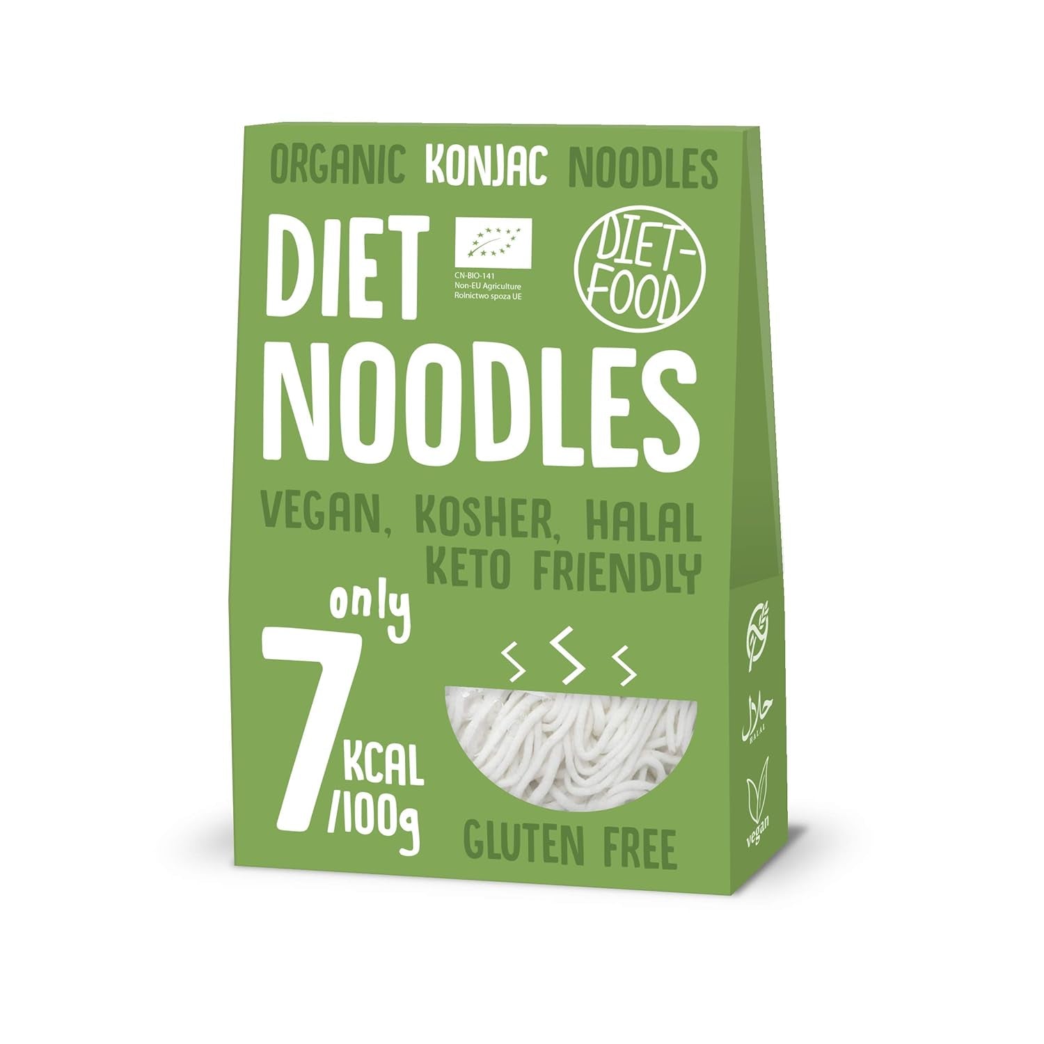 DIETNÍ JÍDLO Organické Shirataki Konjac instantní rýže, Nízkosacharidové, Nízkokalorické, Veganské, Bez tuku, Bez sóji, Bez lepku, Keto Friendly, Hubnutí, 300 gramů
