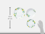 Sada nádobí Excelsa Lemon, 18 kusů, porcelán, bílá/citron