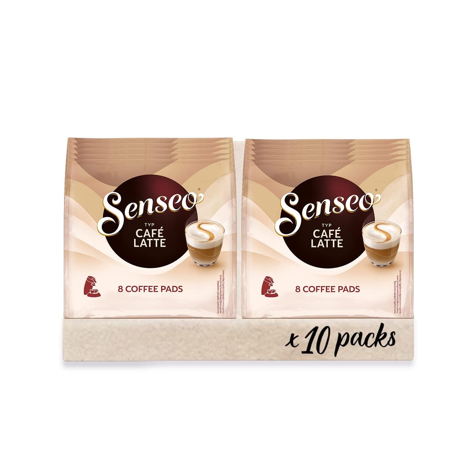 Senseo Pads Café Latte, 10 x 8 Getränke, 80 Kaffee Pos, včetně Senseo Pad Dose