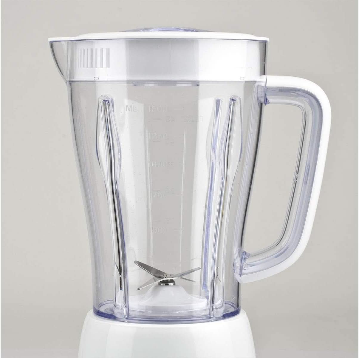 Girmi FR46 Elektrischer Mixer, 1,5 litru, 2 Geschwindigkeiten Mit Pulse-Funktion, 4 Edelstahlklingen, Messbecherdeckel, Messbecher Mit Scale, Sicherheitseinrichtung, Weiß/Rot Kitchen Naty Shop