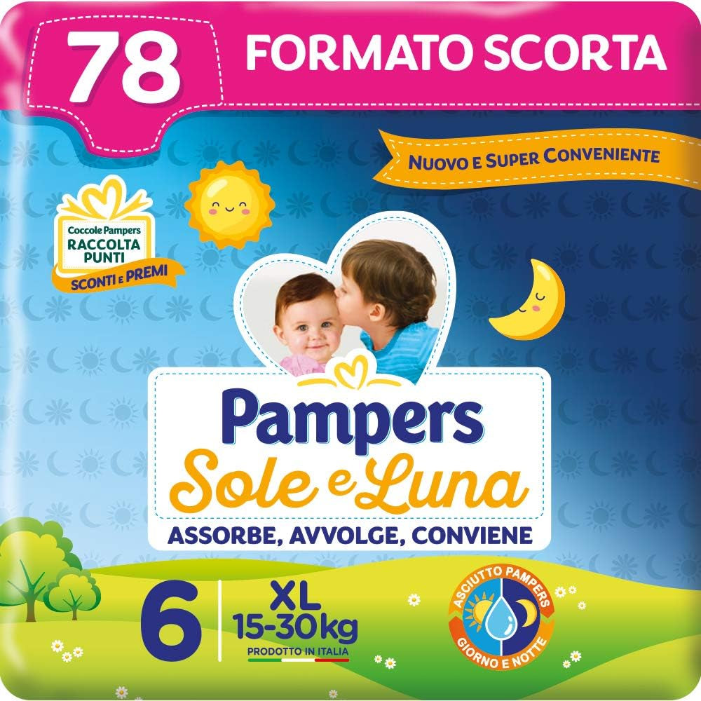 Pleny Pampers Sun and Moon, Unisex, Junior, velikost 5 (11-25 kg), 120 plen