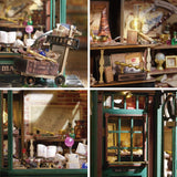 Magic Shop domeček pro panenky s protiprachovým krytem DIY miniaturní sada nábytku pro panenky v měřítku 1:24 kreativní dárek pro děti, dospívající, narozeninový dárek