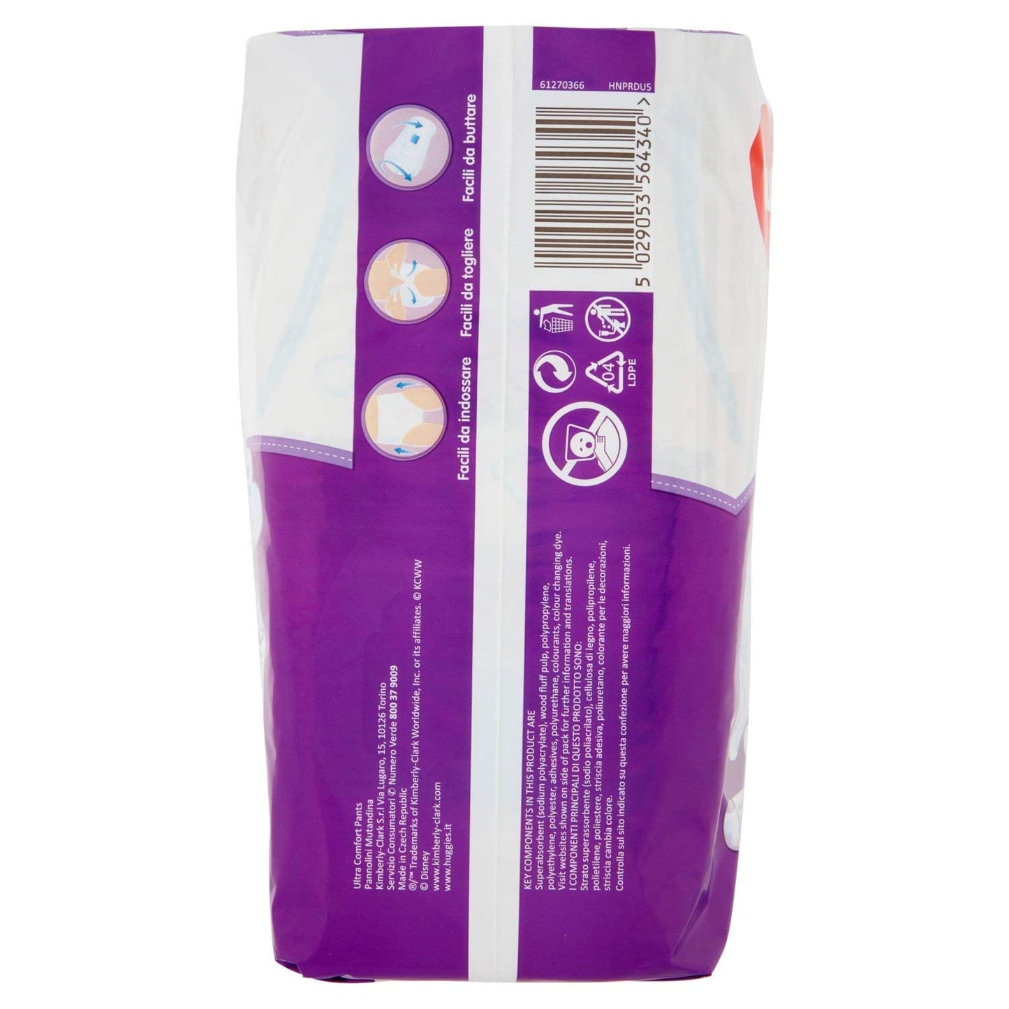 Jednorázová plena Huggies PANNOLINI Mutandina, Chlapci/Dívky, 12 kg, 17 kg, Vícebarevná, 14 kusů (S)
