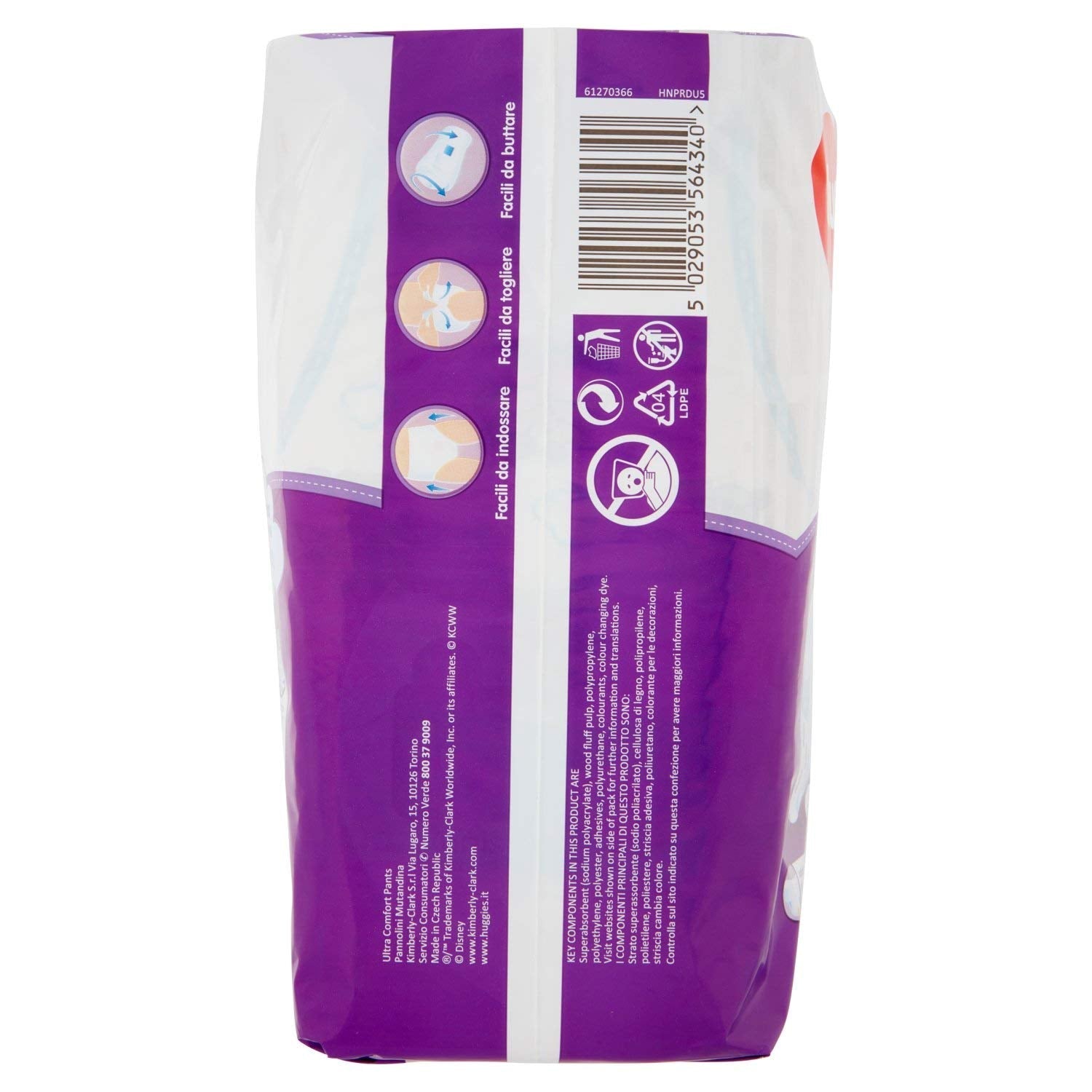 Jednorázová plena Huggies PANNOLINI Mutandina, Chlapci/Dívky, 12 kg, 17 kg, Vícebarevná, 14 kusů (S)