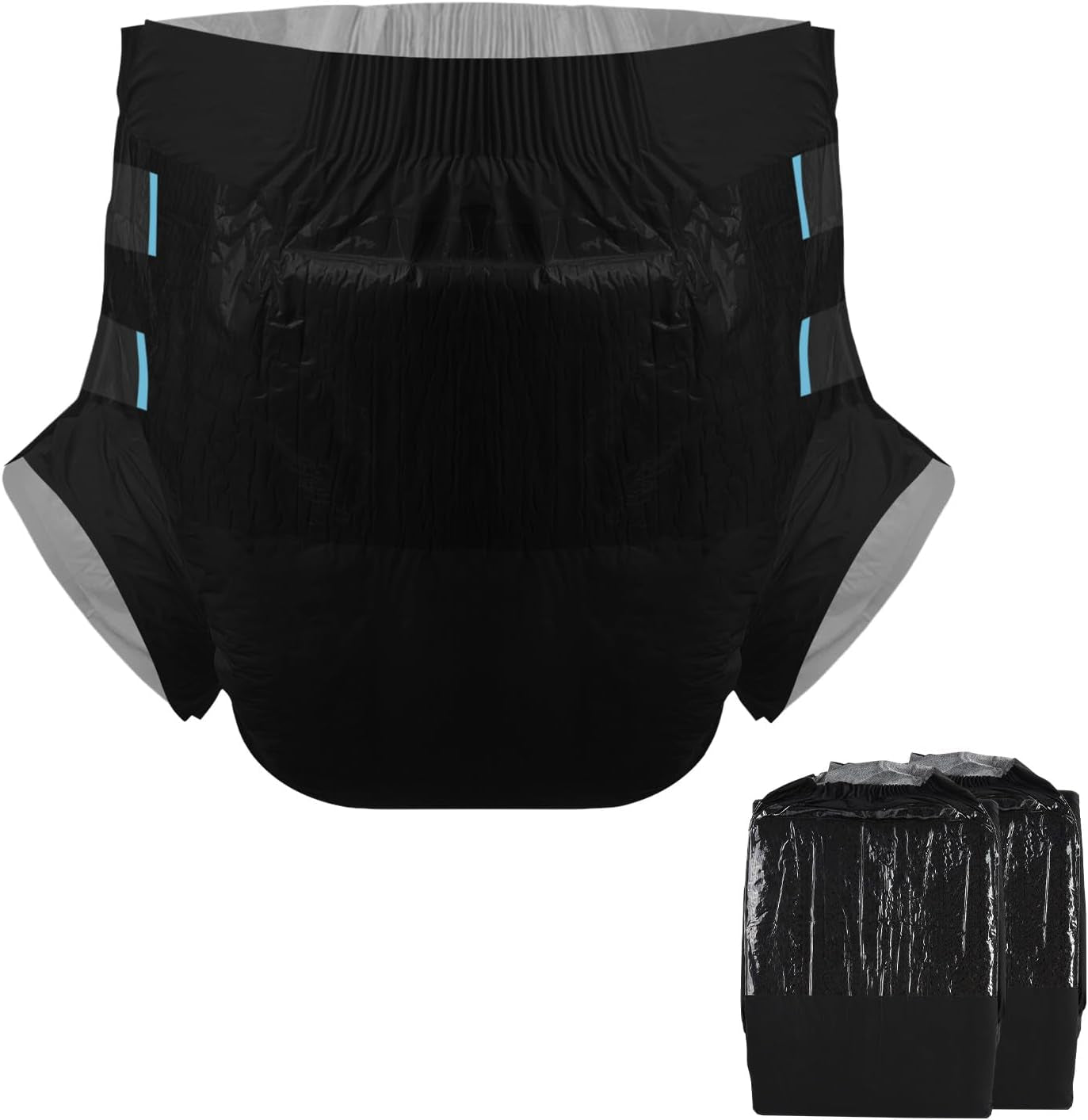 Plenky pro dospělé CutiePlusU, suchý povrch, maximální savost přes noc, jednorázová inkontinenční plenka - modrá, 2 balení (střední 71-96 cm)